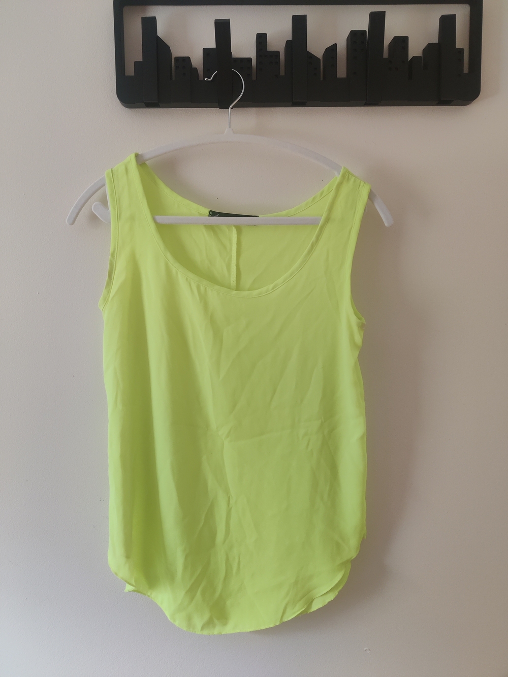 Neon Yellow Sleeveless Scoop Neck Women’s Top